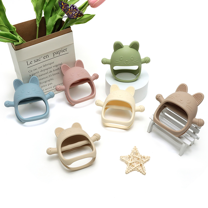 Teething Mitten Baby - Bebê Silicone mordedor luvas chupetas crianças