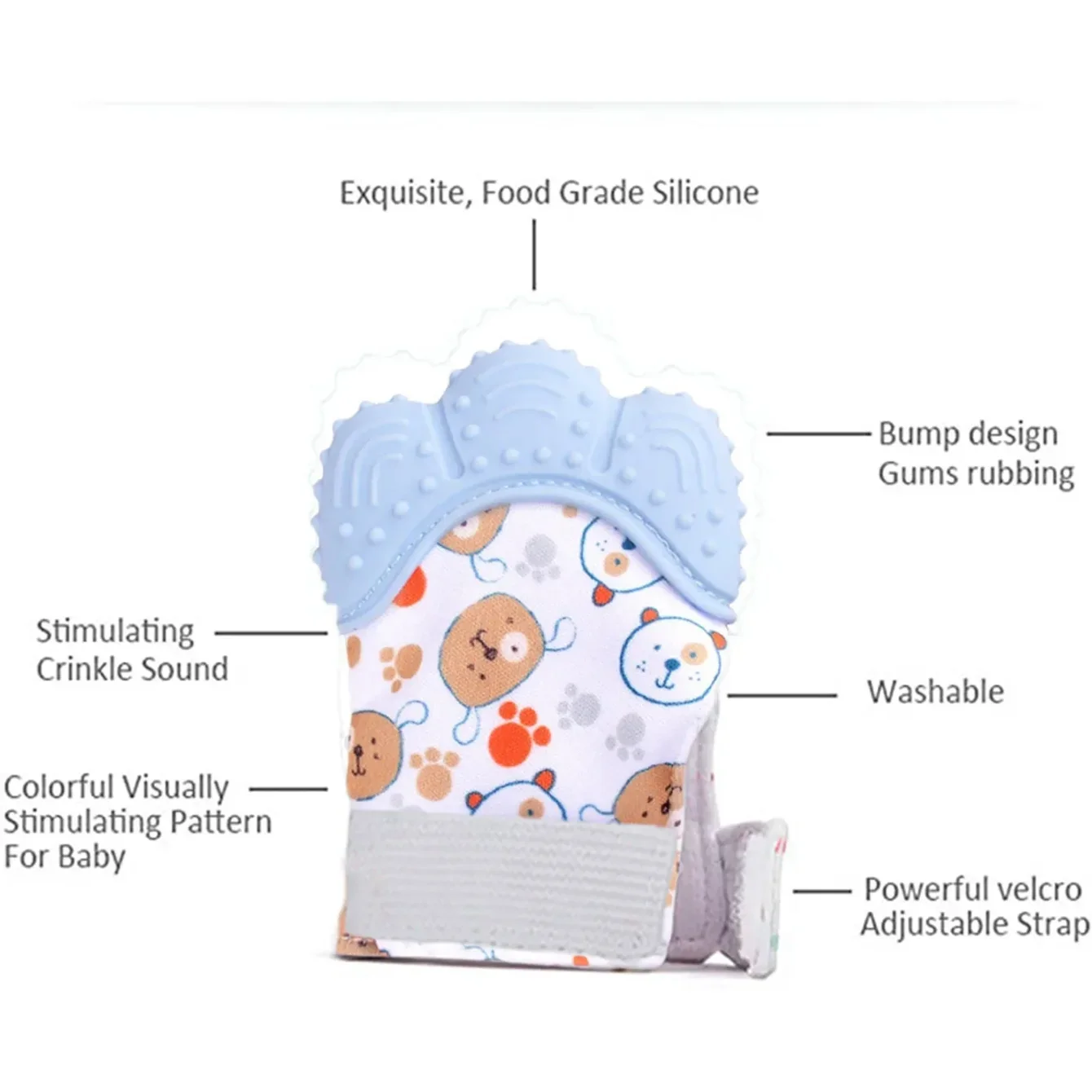 Manoplas de silicone para dent - Teething Mitten Baby avaliação e preço