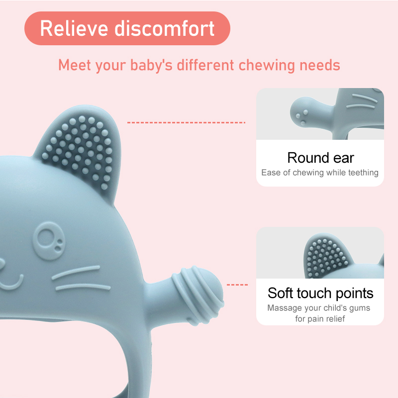 Bebê Silicone mordedor luvas c - Teething Mitten Baby avaliação e preço